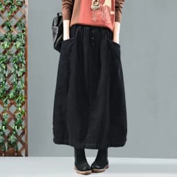 Women Solid Color Elastic Waist Loose Corduroy Retro Skirt Ladies Vintage Autumn Winter Skirts 2022 Pockets Female Skirts