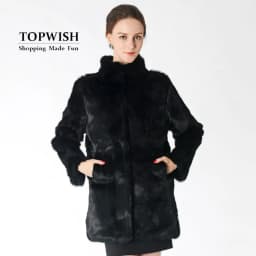 New Arrival Full Pelt Real Rabbit Fur Coat Women Nature Fur Jacket Female Fashion Factory good quality Fur Overcoat NZ147