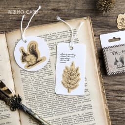 46Pcs Vintage Creative Animals & Plants Kraft Paper Stickers Set for DIY Scrapbooking Diary Decoration & Stationery Flakes