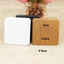 100pcs DIY Blank Stud/Drop Earring Packing Card White/Kraft/Black Cardboard Small Cute Earring Products Package Card 5*5cm