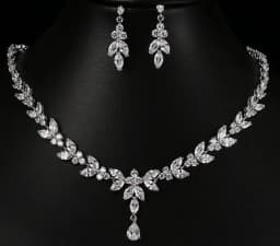 Emmaya Exquisite Jewelry Sets For Women Wedding Party Accessories Cubic Zircon Stud Earrings & Necklace Gift