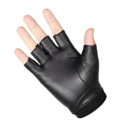 Half Finger Cycling Glove Winter Elasticity PU Leather Plus Plush Warm Men Sport Fitness Driving Glove C5