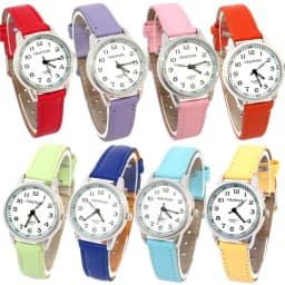Chaoyada Child Watches Girl Leather Strap Learn Time Kids Watch Students Quartz Wristwatch Casual Fashion Children's Gifts