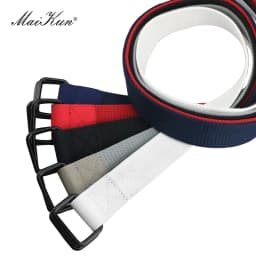 Maikun Men Double Ring Buckle Belt Tactical Canvas Men Belt Casual Harajuku Male Belt For Jeans