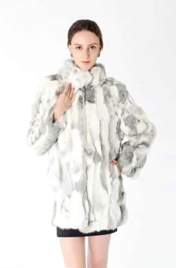 New Arrival Standard Collar Vintage Customize Real Whole Rabbit Fur Coat For Women Female M-5XL Mandarin Collar Jacket WSR257