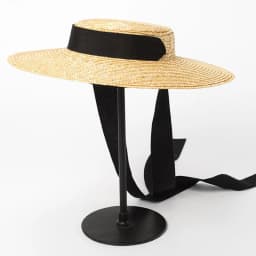 Wide Brim Boater Hat Brim Straw Hat Flat Women Summer Kentucky Derby Hat White Black Ribbon Tie Sun Hat Beach Cap