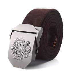 SupSindy Men Canvas Belt Russian Metal Buckle Soviet CCCP Army Military Tactical Belts for Women Jeans Waistband Male Strap