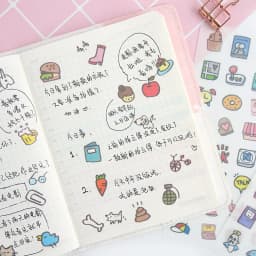6Sheets/Pack Cute small objects Decoration Scrapbooking Stickers Transparent PVC Stationery Planner Stickers