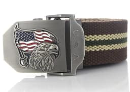 SupSindy Men Canvas Belt USA Eagle Metal Buckle Army Military Tactical Belts for Men Jeans Outdoor Training Soldier Strap Male