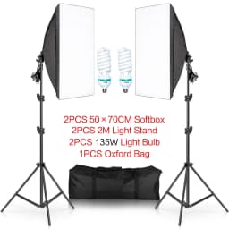 Photography 50x70CM Softbox Lighting Kits Professional Light System With E27 Photographic Bulbs Photo Studio Equipment