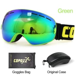 COPOZZ Ski Goggles with Box Case Ski Mask UV400 Anti-fog Snow Goggles Big Spherical Skiing Snowboarding for Women Men