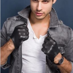 Men Luxury Urtra Thin Lambskin Genuine Leather Gloves Driving Riding Tight Unlined Breathable Soft Touch Screen