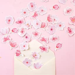 45Pcs Cherry Blossom Sakura Decorative Stickers Pack Adhesive DIY Diary Stationery Children's Gift