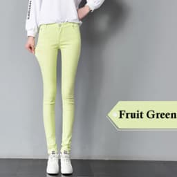 JLZXSY NEW Popular Basic Cotton Slim Pants Colorful Denim Jeans Skinny Pencil Pants