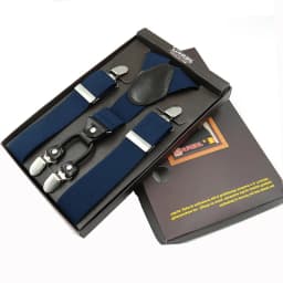 Man Suspenders 4 Clips Leather Braces Adjustable Four Clip-on Belt Strap Trousers Suspensorio Father Gifts Ligas
