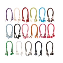 2PCS Bag Strap Genuine Leather DIY Handmade Handles for Crossbody Replacement Shoulder Handbag Wallet Handle 40cm