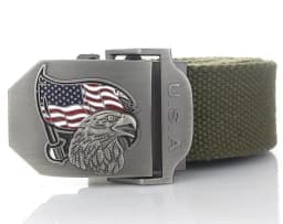 SupSindy Men Canvas Belt USA Eagle Metal Buckle Army Military Tactical Belts for Men Jeans Outdoor Training Soldier Strap Male