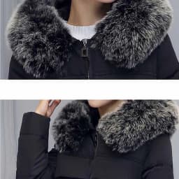 Autumn Winter New Women's Parka Thick Down Cotton Jacket Fur Collar Hooded A-line Type Long Cotton Padded Coat Female G388