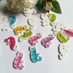 30PCs/lot Ocean Series Buttons for Sewing Decorative Buttons Scrapbooking Crafts Clothing Accessories Wooden Buttons