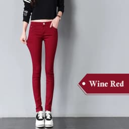 JLZXSY NEW Popular Basic Cotton Slim Pants Colorful Denim Jeans Skinny Pencil Pants