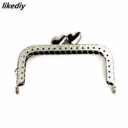 1 Piece 8.5 CM Antique Bronze or Silver Square Metal Purse Frame Love Heart Kiss Clasp For Bag Accessory