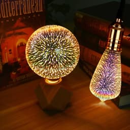 E27 110V 220V 3D Night Light Star Fireworks Effect table Lamp Decoration Bulb bedside Home Room Decor Light Luminaria G80 G125