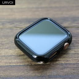 URVOI case for Apple Watch series 4 5 6 7 8 9 electroplating shiny Plastic bumper hard frame cover for iWatch Ultra-thin case