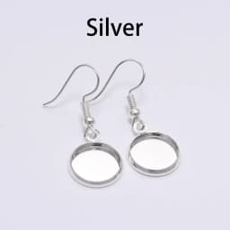 10pcs 10-25mm Tray Bezel Cabochon Earring Hook Blank Setting Round Pendant Ear Base Findings For DIY Glass Cameo Jewelry Making