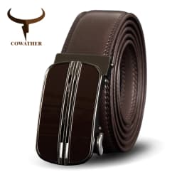 COWATHER Belt For Men Cow Genuine Leather Men Belt New Arrival Brown Automatic Buckle Male Strap Top Quality Cowhide Male Belts