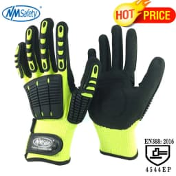 100% High Quality Anti Vibration Cut-Resistant Safety Work Gloves with Nitrile Oilproof Good Grip Plam Glove Garden Protection