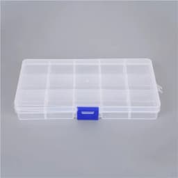 15 Grid Adjustable Transparent 5 Colors Jewelry Storage Box Ring Earring Beads Case Plastic Portable Organizer Box Travel Bins
