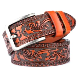 MEDYLA Belts For Men High Quality Cow Genuine Leather Embossing Belt Male Fashion Classic Vintage Pin Buckle Strap For