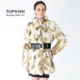 New Arrival Full Pelt Real Rabbit Fur Coat Women Nature Fur Jacket Female Fashion Factory good quality Fur Overcoat NZ147