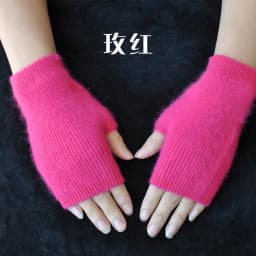Fine Sheep Mink Cashmere Mitt Exposed Finger Women's Gloves Winter Autumn Knitted for Women Fingerless Gloves Wrist Mittens