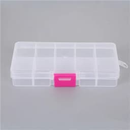 10 Slots Adjustable Transparent Jewelry Storage Box Ring Earring Drug Pill Beads Portable Plastic Organizer Case Travel Bins