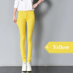 JLZXSY NEW Popular Basic Cotton Slim Pants Colorful Denim Jeans Skinny Pencil Pants