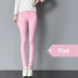JLZXSY NEW Popular Basic Cotton Slim Pants Colorful Denim Jeans Skinny Pencil Pants