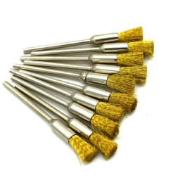 10pcs Jewelry Cleaning Tool Kit 2.35MM Shank Soft Bristle Wheel Brass Cup Brush For Grinder Rotary Tool