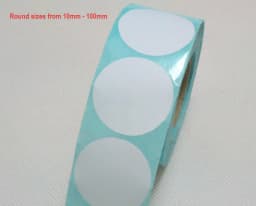 10mm 15 25 30 40 50 60 70 80 90 100mm Diameter Round Blank White Thermal Paper Label SKU Barcode Size Cake Flower Food Sticker