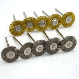 10pcs Jewelry Cleaning Tool Kit 2.35MM Shank Soft Bristle Wheel Brass Cup Brush For Grinder Rotary Tool