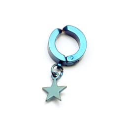 Alisouy 2pcs Star Pendant No Pierced Black Blue Gold Color Stainless Steel Men Punk Ear Clip Earrings