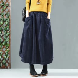 Women Solid Color Elastic Waist Loose Corduroy Retro Skirt Ladies Vintage Autumn Winter Skirts 2022 Pockets Female Skirts