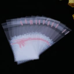 100pcs/lot Size 5*10+3cm Plastic Cookie Packaging Cupcake Wrapper Bags opp Self Adhesive gift bag For DIY candy Lipstick packag
