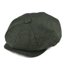BOTVELA Tweed Wool 8 Panel Black Herringbone Newsboy Cap Men Classic 8-Quarter Panel Style Flat Caps Women Beret Hat