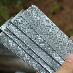 1 Piece DIY Knife Making Damascus Steel Wave/Keel Sandwich Pattern Steel Knife Blade Blank Heat Treatment