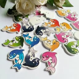 30PCs/lot Ocean Series Buttons for Sewing Decorative Buttons Scrapbooking Crafts Clothing Accessories Wooden Buttons
