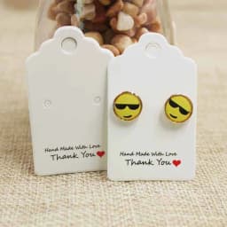100PCS DIY White/Kraft Paper Handmade Stud Earring Tag Square Shape Small Cute Earring Packing Display Tag Card