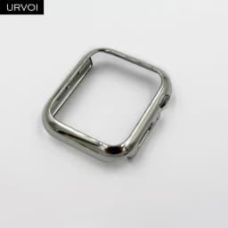 URVOI case for Apple Watch series 4 5 6 7 8 9 electroplating shiny Plastic bumper hard frame cover for iWatch Ultra-thin case