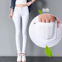 Spring Women's Oversize 34 White Pencil Pants Casual Cotton Leggings Trousers Office Slim Pantalones Elegant Stretch Sweatpant