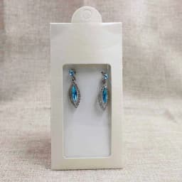50PCS Multi Color Paper Jewelry Package & Display Box Window Hanger Packing Box with Clear PVC Window for Necklace/Earring